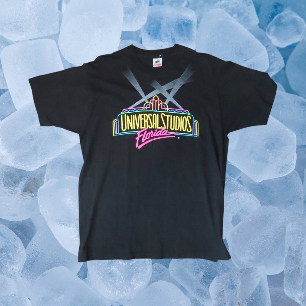 Vintage 1980s Universal Studios Florida Opening Shirt Black Single Stitch Size L